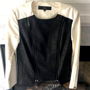 Tibi size XS double zip blazer/coat - warm white/black